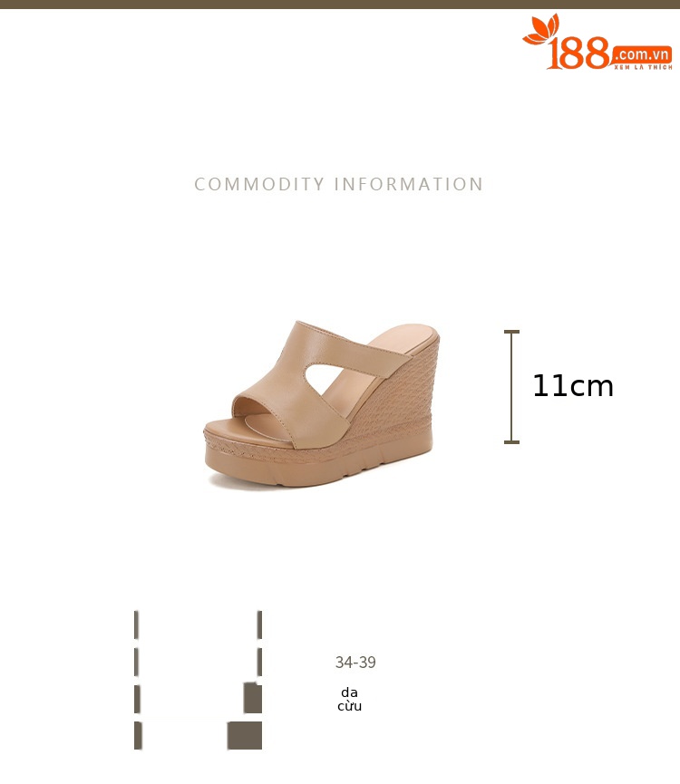 Sandal cao gót nữ hở mũi đế dày 10 cm phong cách mới mùa hè — đen chi tiết 3