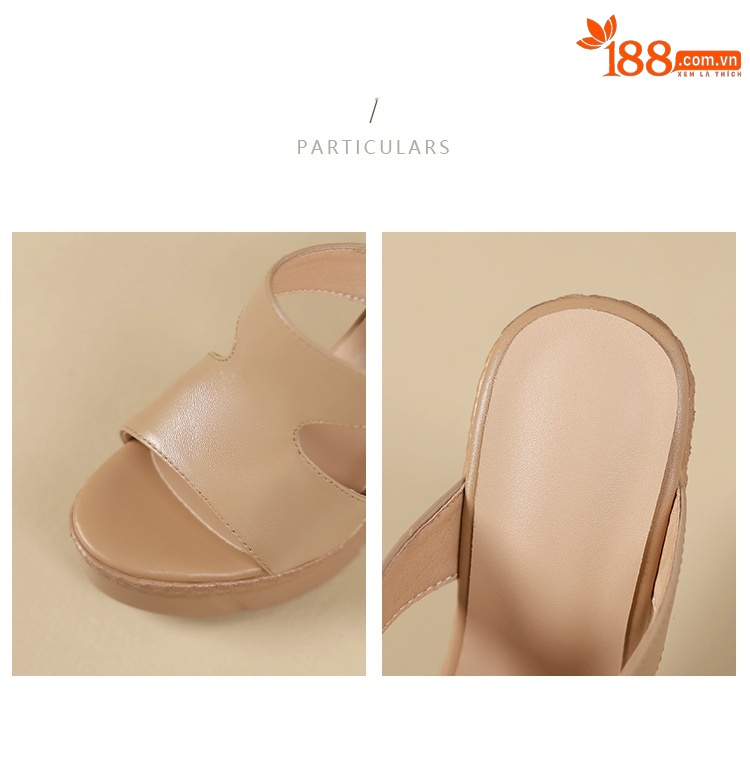 Sandal cao gót nữ hở mũi đế dày 10 cm phong cách mới mùa hè — đen chi tiết 5