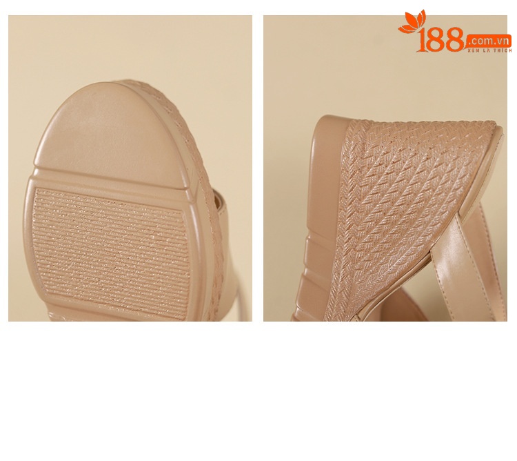 Sandal cao gót nữ hở mũi đế dày 10 cm phong cách mới mùa hè — đen chi tiết 6