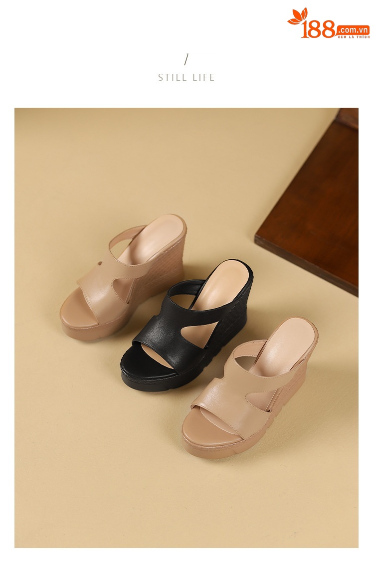Sandal cao gót nữ hở mũi đế dày 10 cm phong cách mới mùa hè — đen chi tiết 14