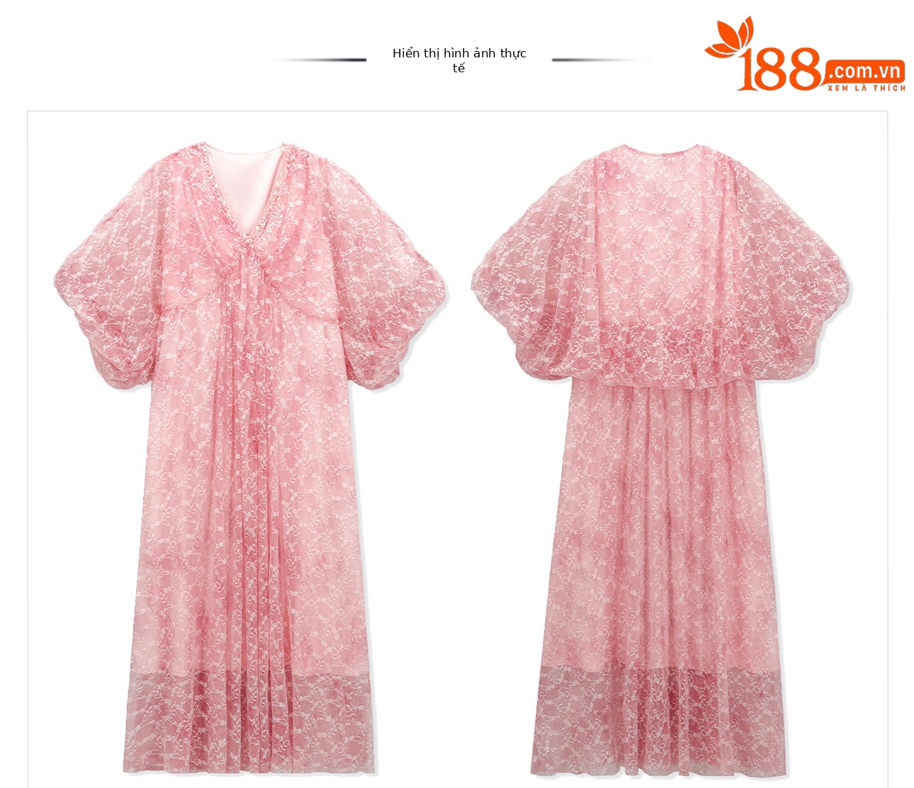 Đầm maxi nữ phong cách Tân Trung Hoa họa tiết batik ren jacquard dáng dài — Trang chủ chi tiết 13