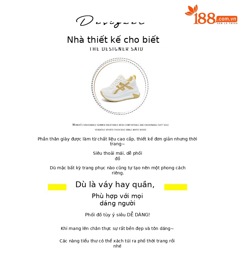 Giày sneaker nữ đế dày tăng chiều cao lưới thoáng khí mùa hè phong cách thể thao — M2916-2 Vàng kem, M2916-2 Xám kem, M2916-2 Xám chi tiết 3