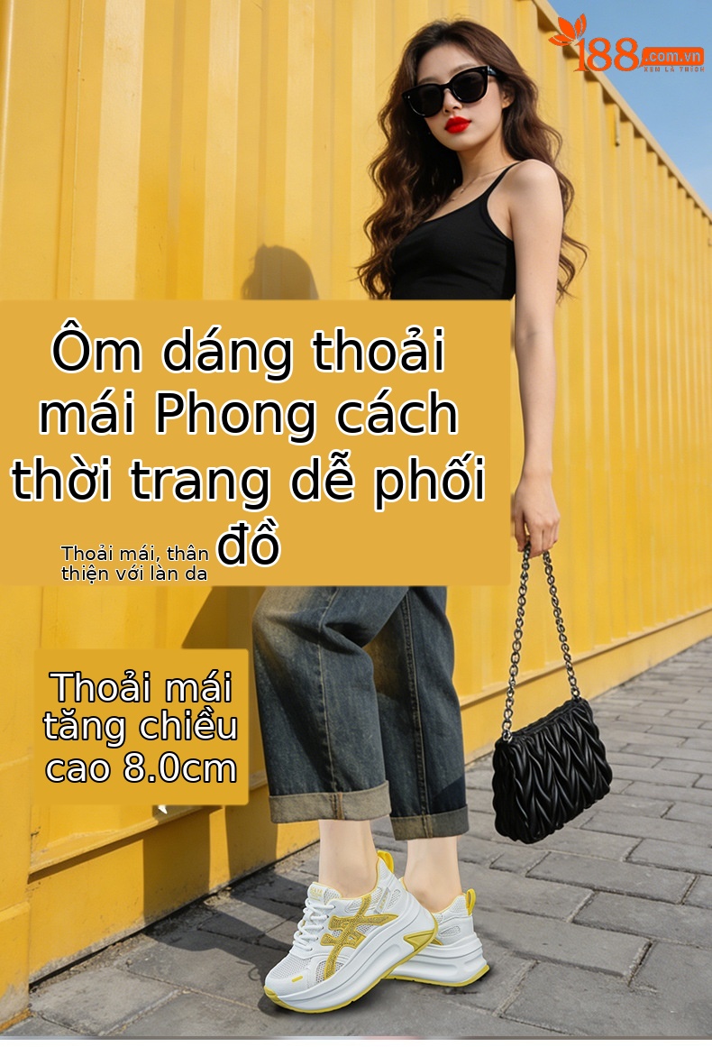 Giày sneaker nữ đế dày tăng chiều cao lưới thoáng khí mùa hè phong cách thể thao — M2916-2 Vàng kem, M2916-2 Xám kem, M2916-2 Xám chi tiết 1