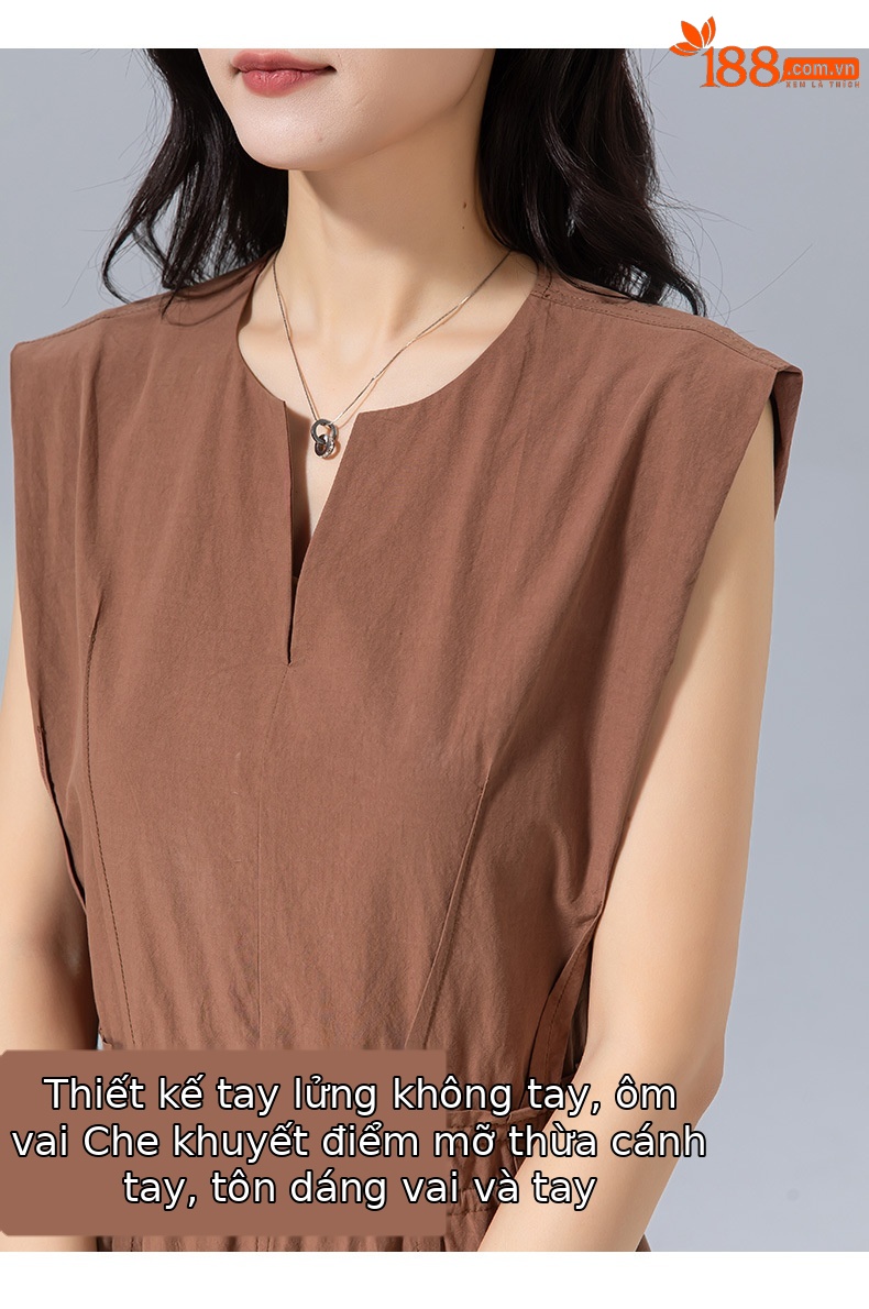 Đầm maxi nữ thắt eo cotton trắng dáng suông mát mẻ — màu sắc chi tiết 17