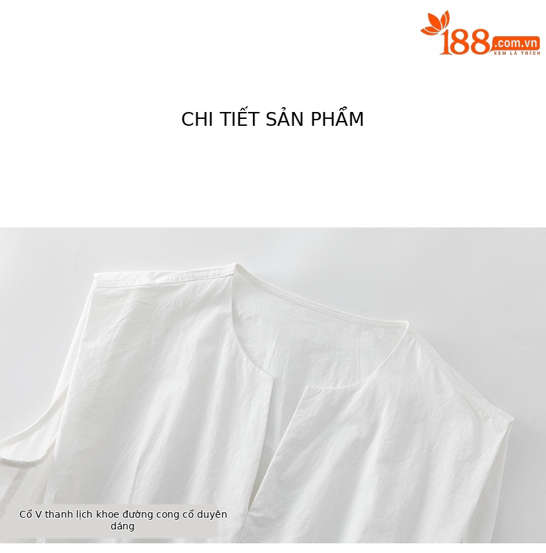 Đầm maxi nữ thắt eo cotton trắng dáng suông mát mẻ — màu sắc chi tiết 19