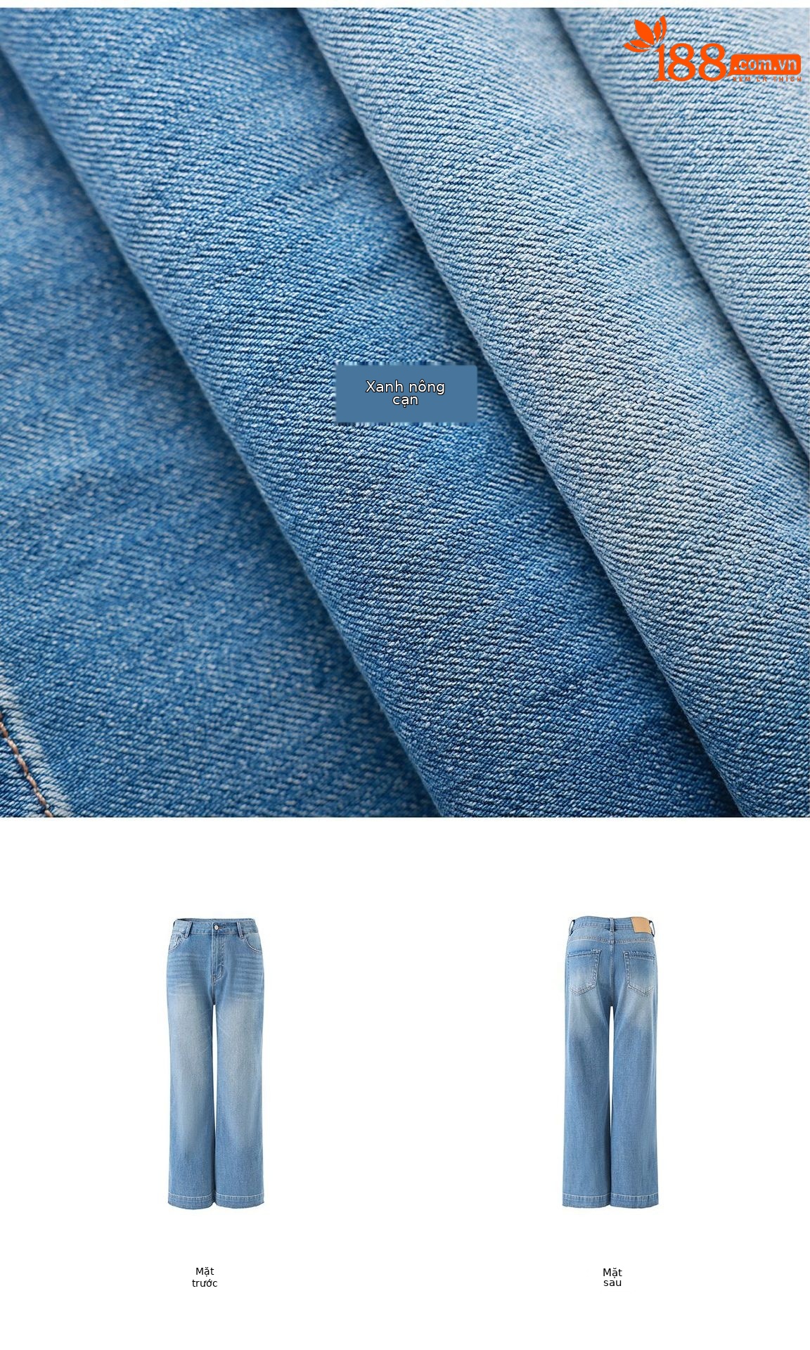 Quần jean nữ ống loe nhẹ chất lụa bốn mặt co giãn — xanh lam chi tiết 5