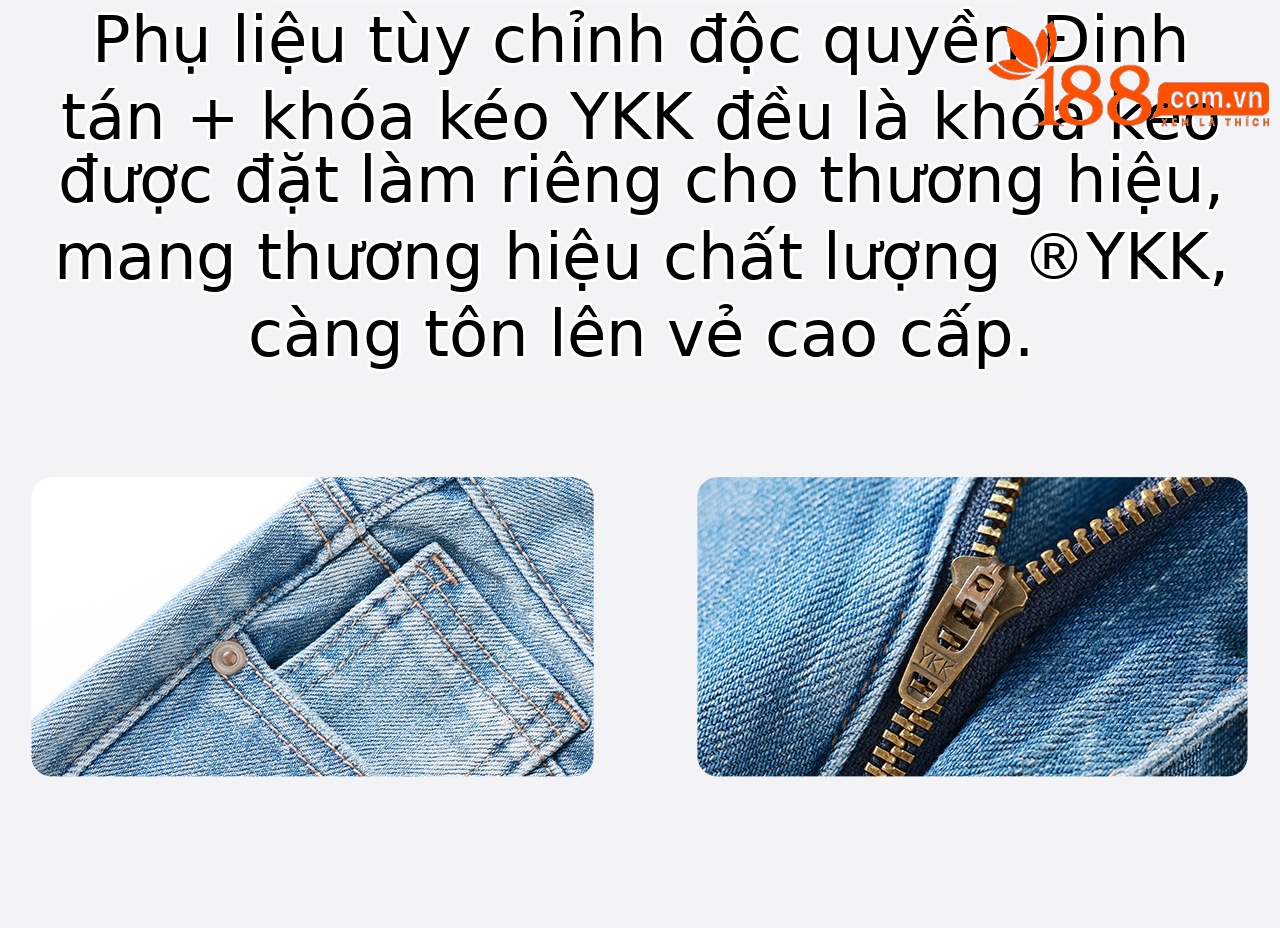 Quần jean nữ ống loe nhẹ chất lụa bốn mặt co giãn — xanh lam chi tiết 13