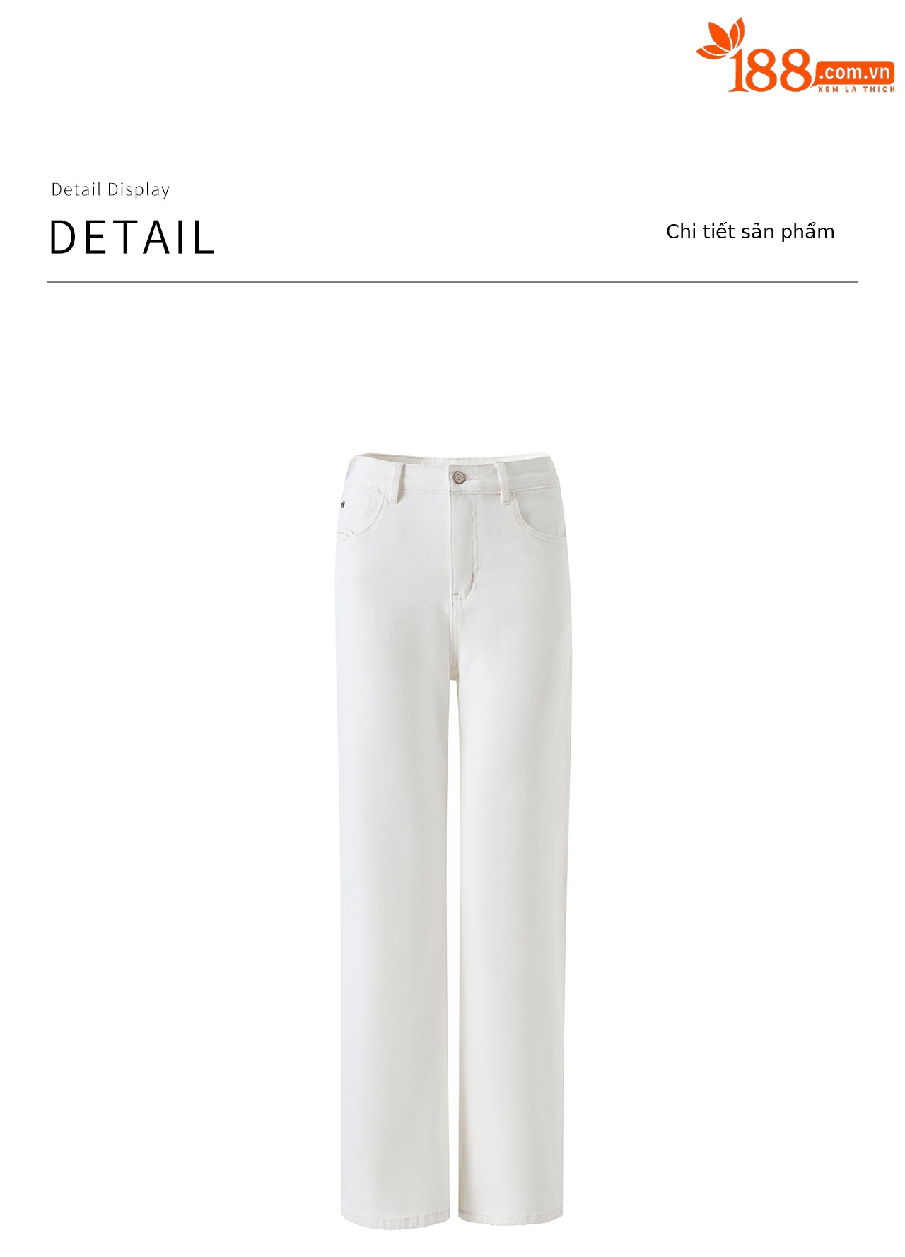 Quần jean nữ cạp cao ống rộng vải lụa cotton co giãn bốn chiều mỏng nhẹ mùa hè — màu trắng chi tiết 24