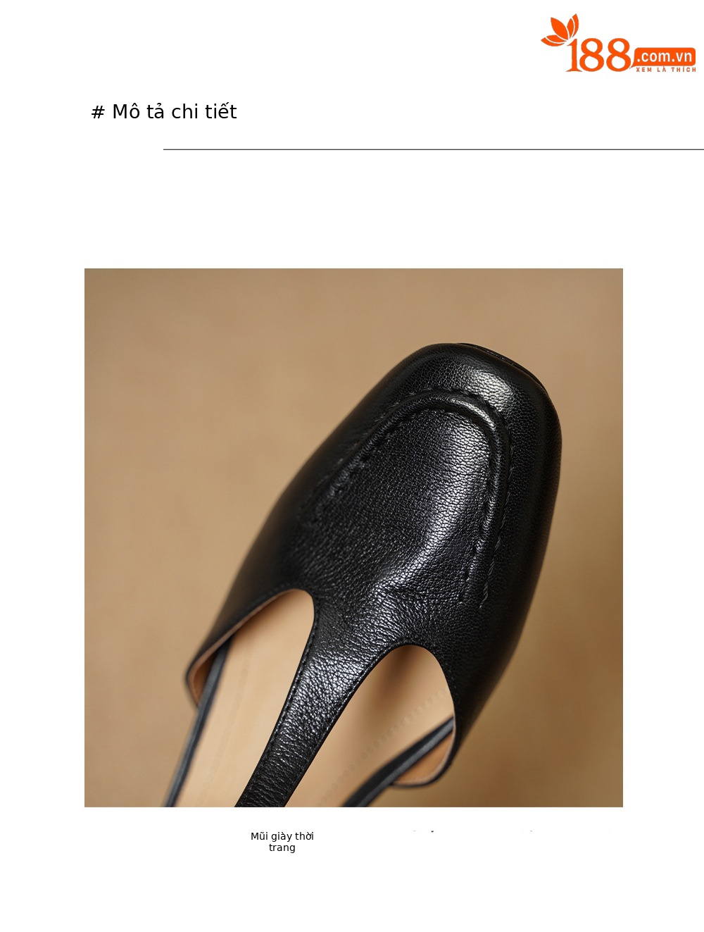 Sandal nữ cao gót mũi nhọn quai chữ T da cừu, gót 5 cm — đen chi tiết 16