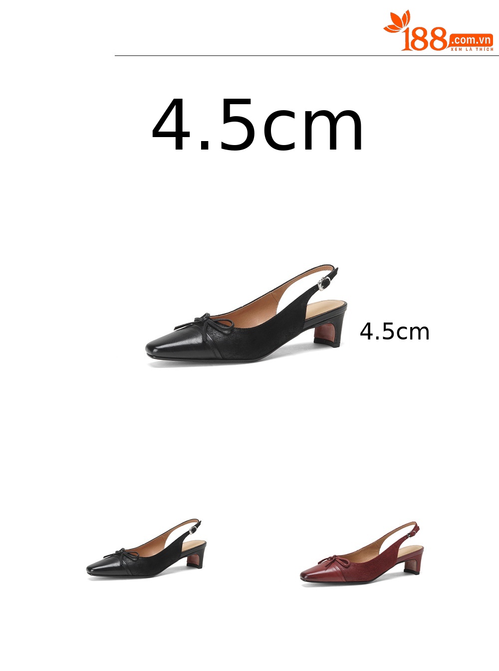 Sandal nữ da bò dệt gót 4.5 cm hở gót — màu nâu chi tiết 3