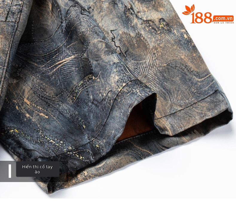 Áo sơ mi nam ngắn tay lụa Mulberry Silk rộng rãi mùa hè — Xám 26625 chi tiết 15