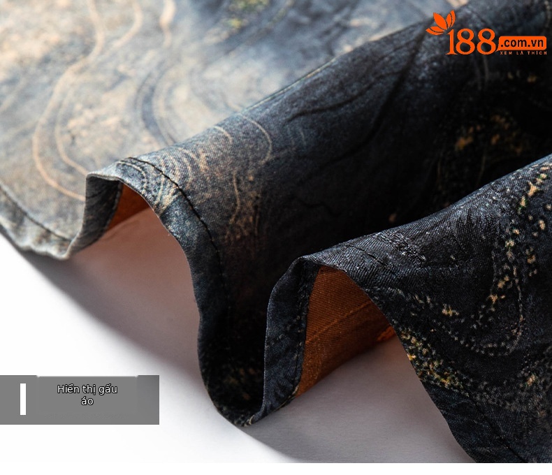 Áo sơ mi nam ngắn tay lụa Mulberry Silk rộng rãi mùa hè — Xám 26625 chi tiết 16