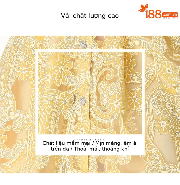 Váy thêu ren kiểu Pháp cao cấp dáng chữ A thắt eo mùa hè 2026 — xanh lam, màu trắng, xanh lá cây, màu vàng chi tiết 5