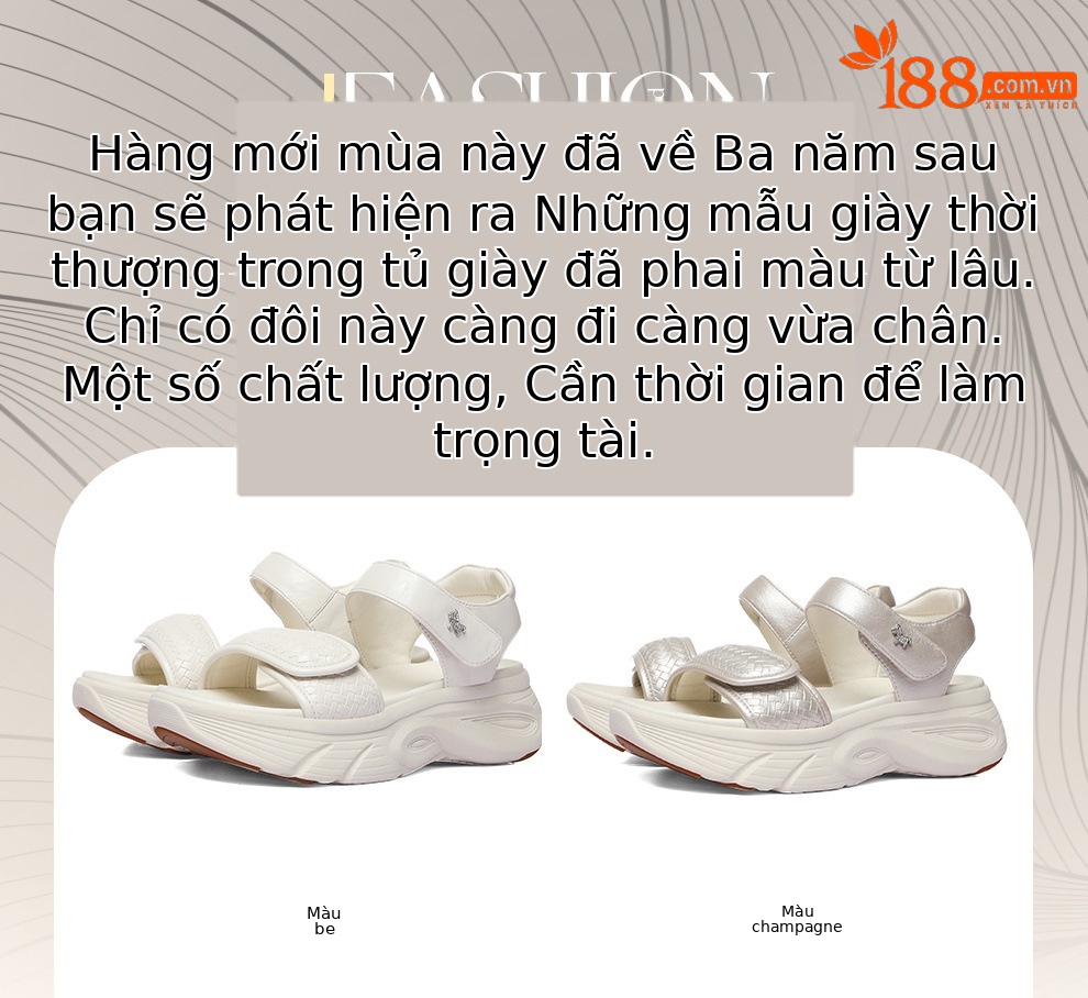 Dép sandal nữ quai chữ V đế dày mềm mại phong cách La Mã — 1926-1 Màu be, 1926-1 Champagne màu sắc chi tiết 1