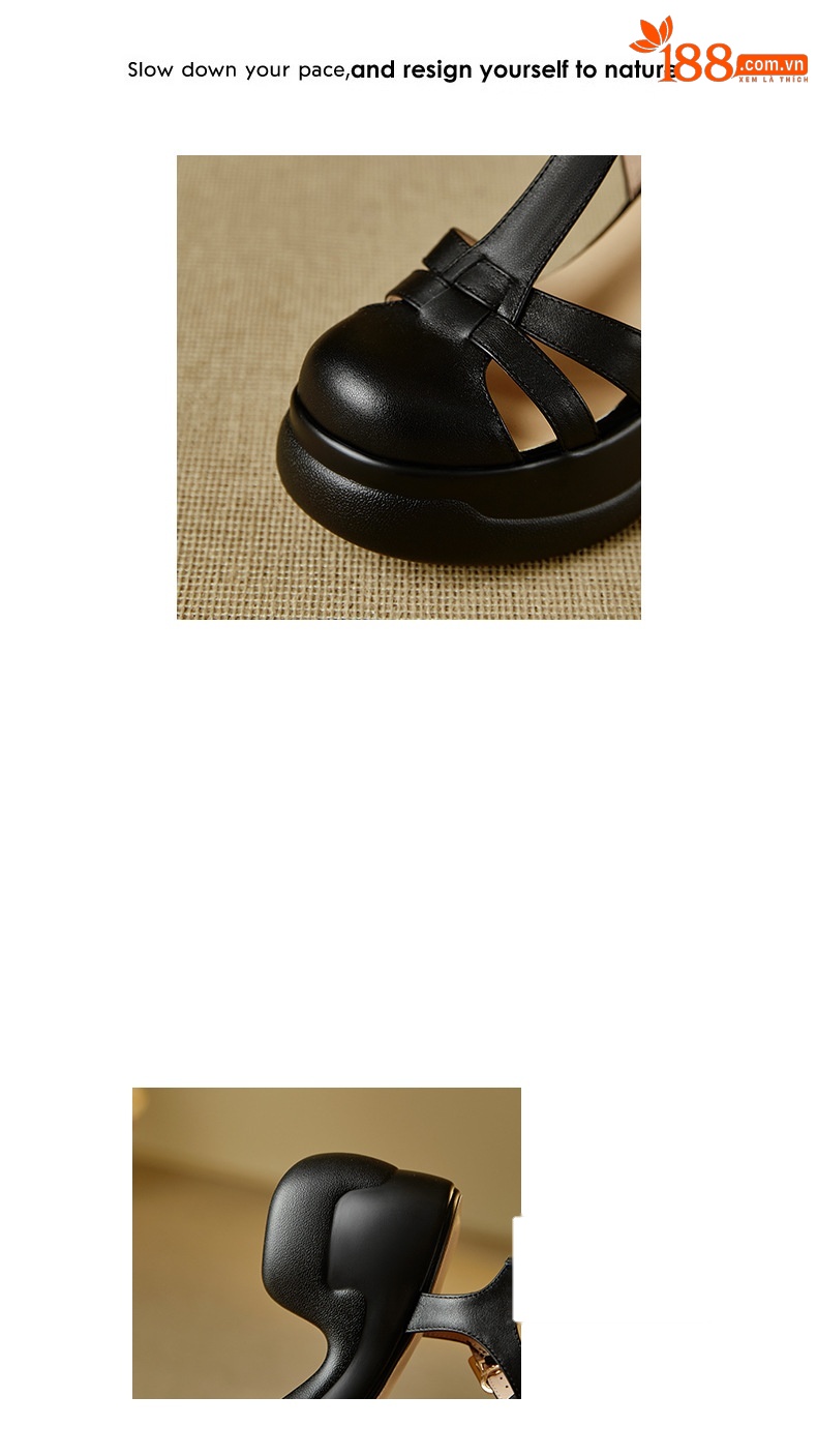 Sandal nữ quai chữ T đế xốp dày phong cách La Mã — đen chi tiết 2