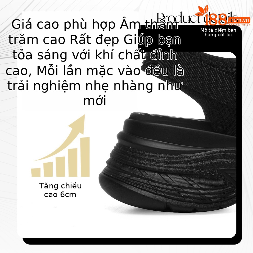 Sandal thể thao nữ đế dày quai dán 2026 — 6117 Da đen, 6117 Xám chi tiết 3