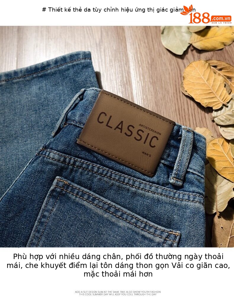 Quần short jean nữ lưng cao 5 phân kiểu Mỹ dáng suông rộng — Màu xanh - Quần lửng chi tiết 5