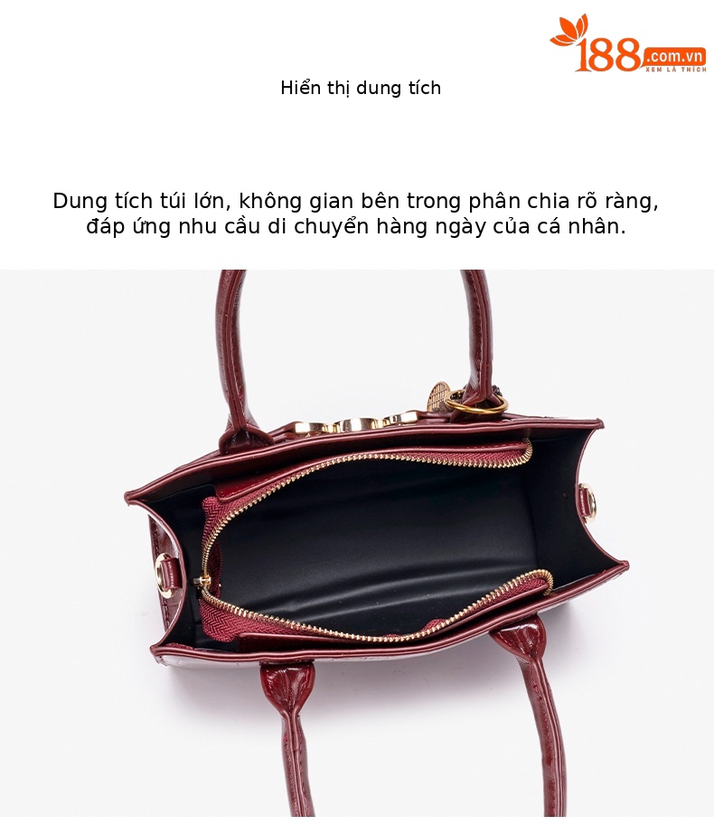 Túi tote da nữ đáy rộng họa tiết vảy cá sấu phong cách phương Tây chi tiết 8