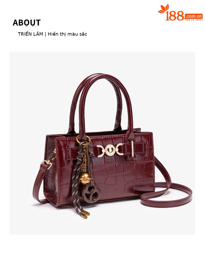 Túi tote da nữ đáy rộng họa tiết vảy cá sấu phong cách phương Tây chi tiết 10