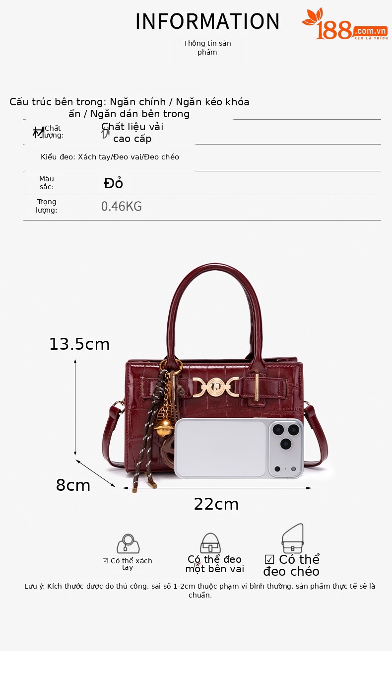 Túi tote da nữ đáy rộng họa tiết vảy cá sấu phong cách phương Tây chi tiết 5