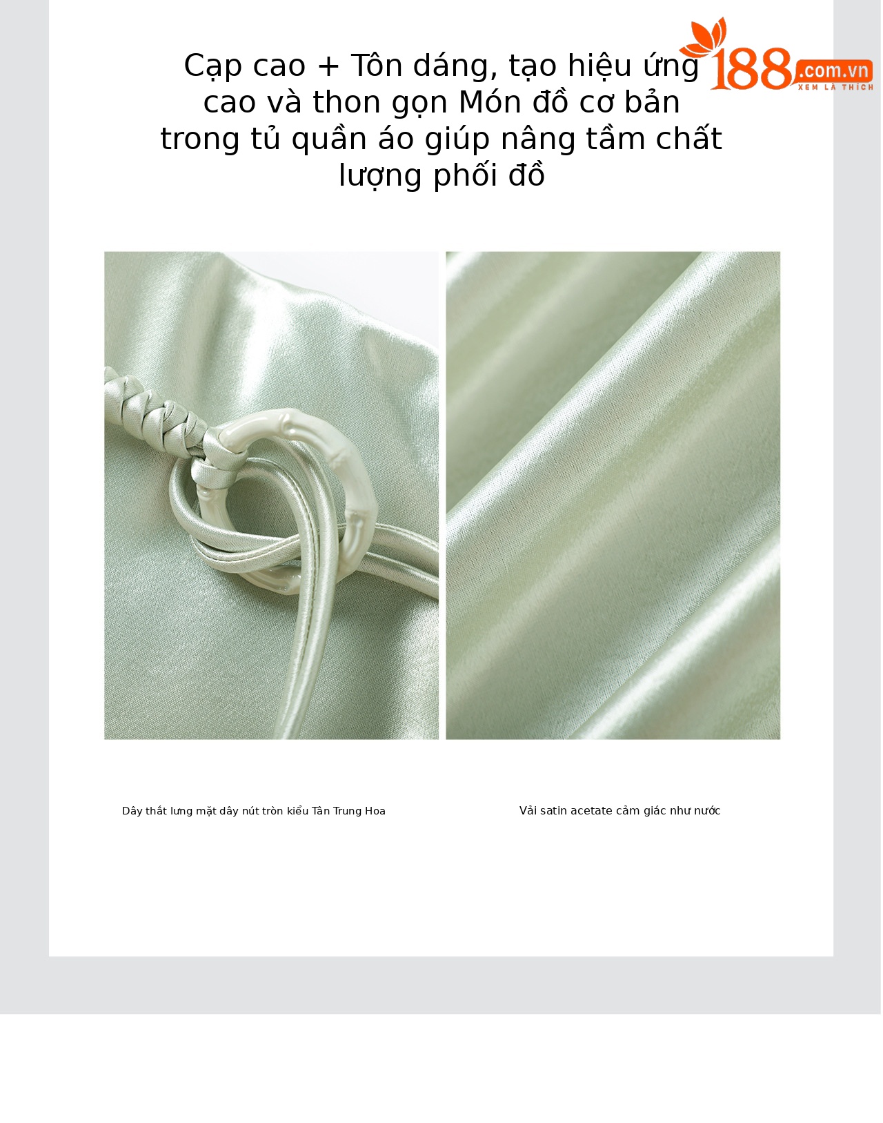 Chân váy satin thiết kế xéo gấu, chất liệu mỏng nhẹ thoáng mát — màu đen chi tiết 9