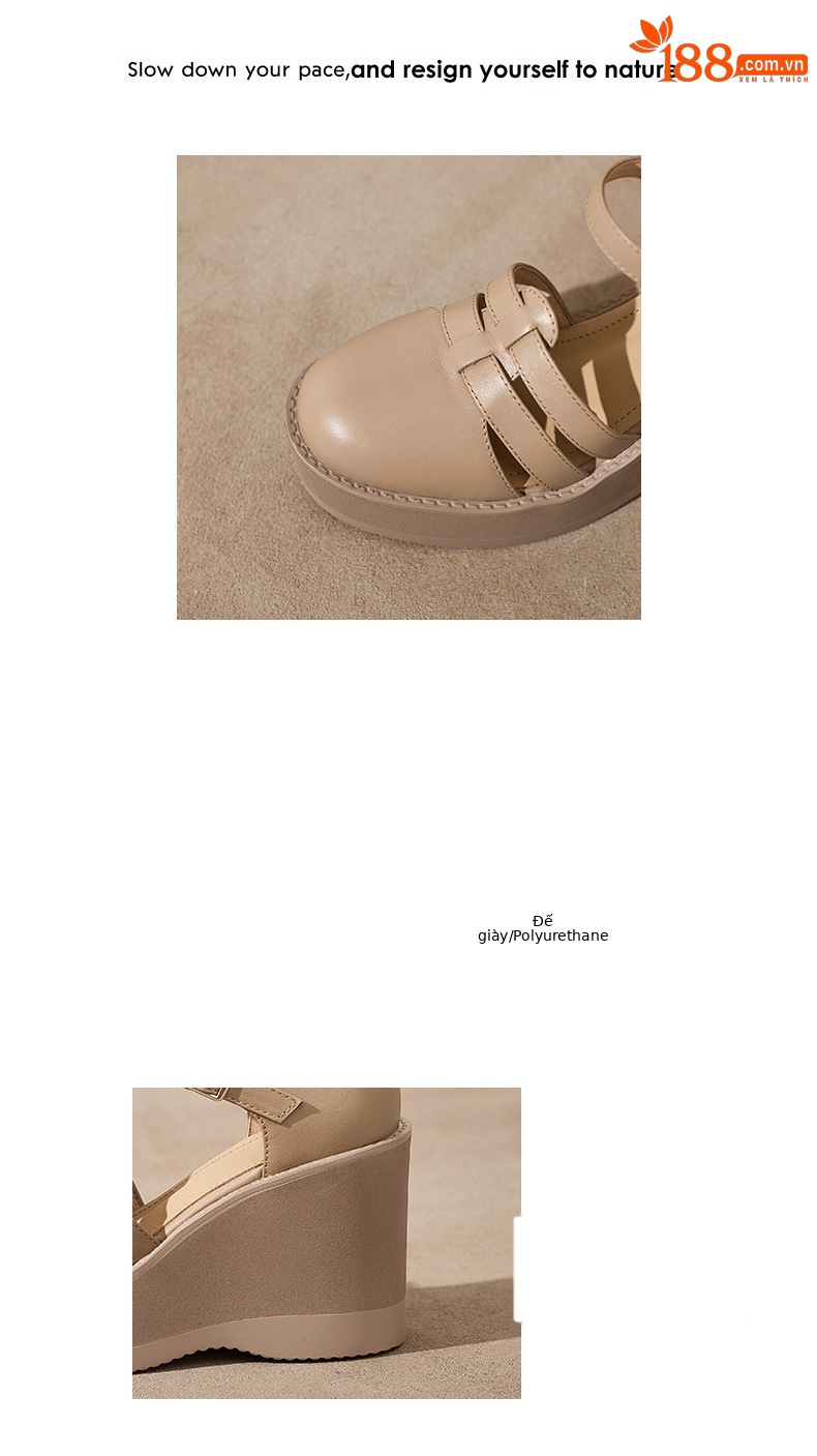 Sandal cao gót nữ đế dày 9,5 cm, mũi bít, dệt chéo, phong cách tổ chim — màu trắng ngà chi tiết 2