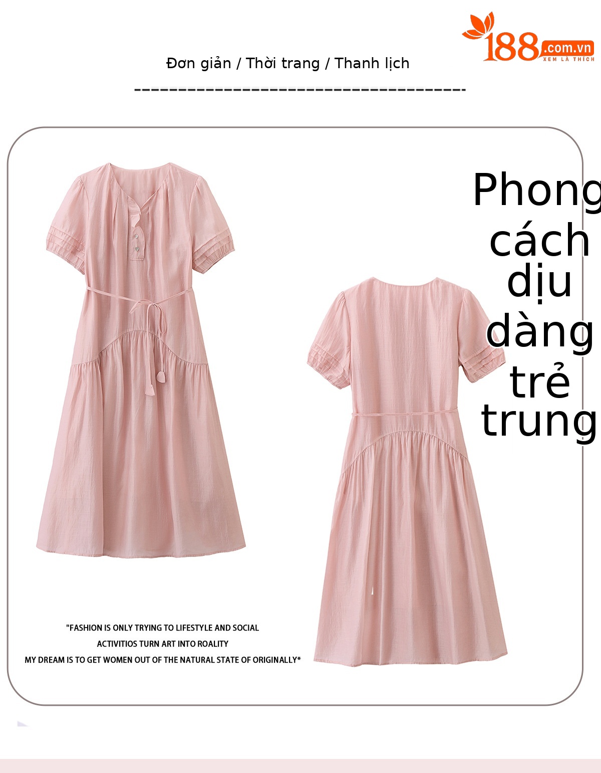 Đầm maxi nữ thắt eo chất liệu mềm mại phong cách resort — đỏ Angola, xanh lam, Màu hồng chi tiết 3