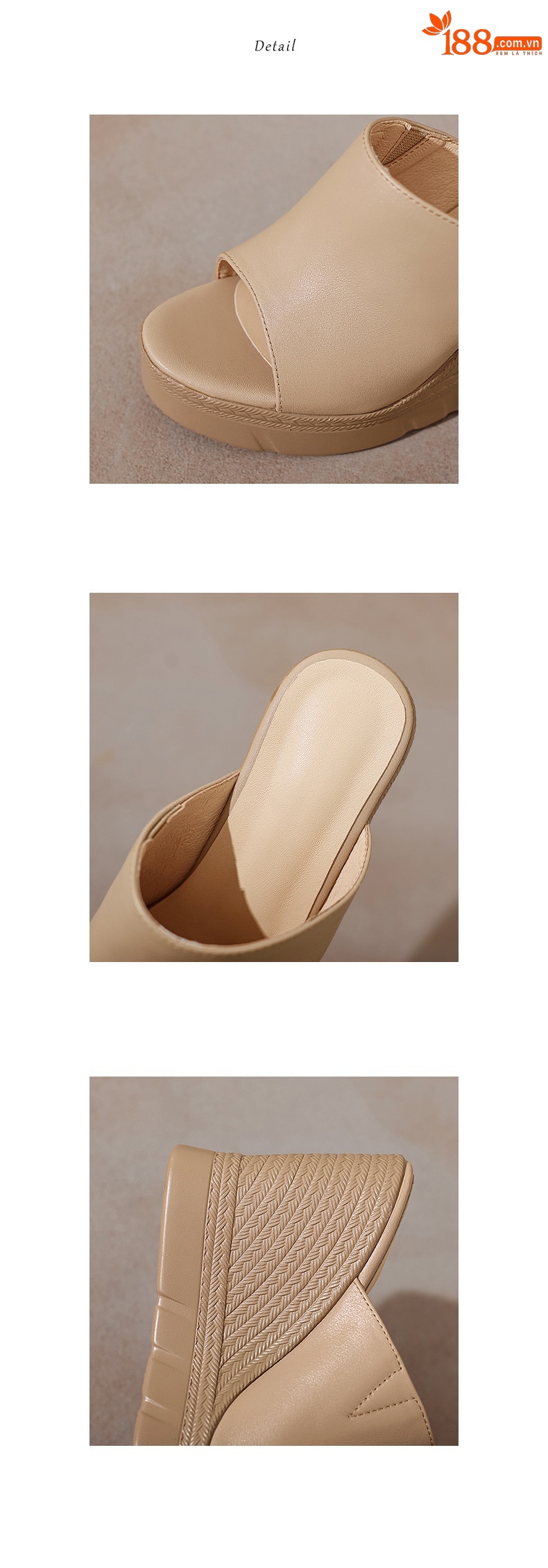 Sandal cao gót nữ hở mũi đế dày 10 cm — đen chi tiết 12