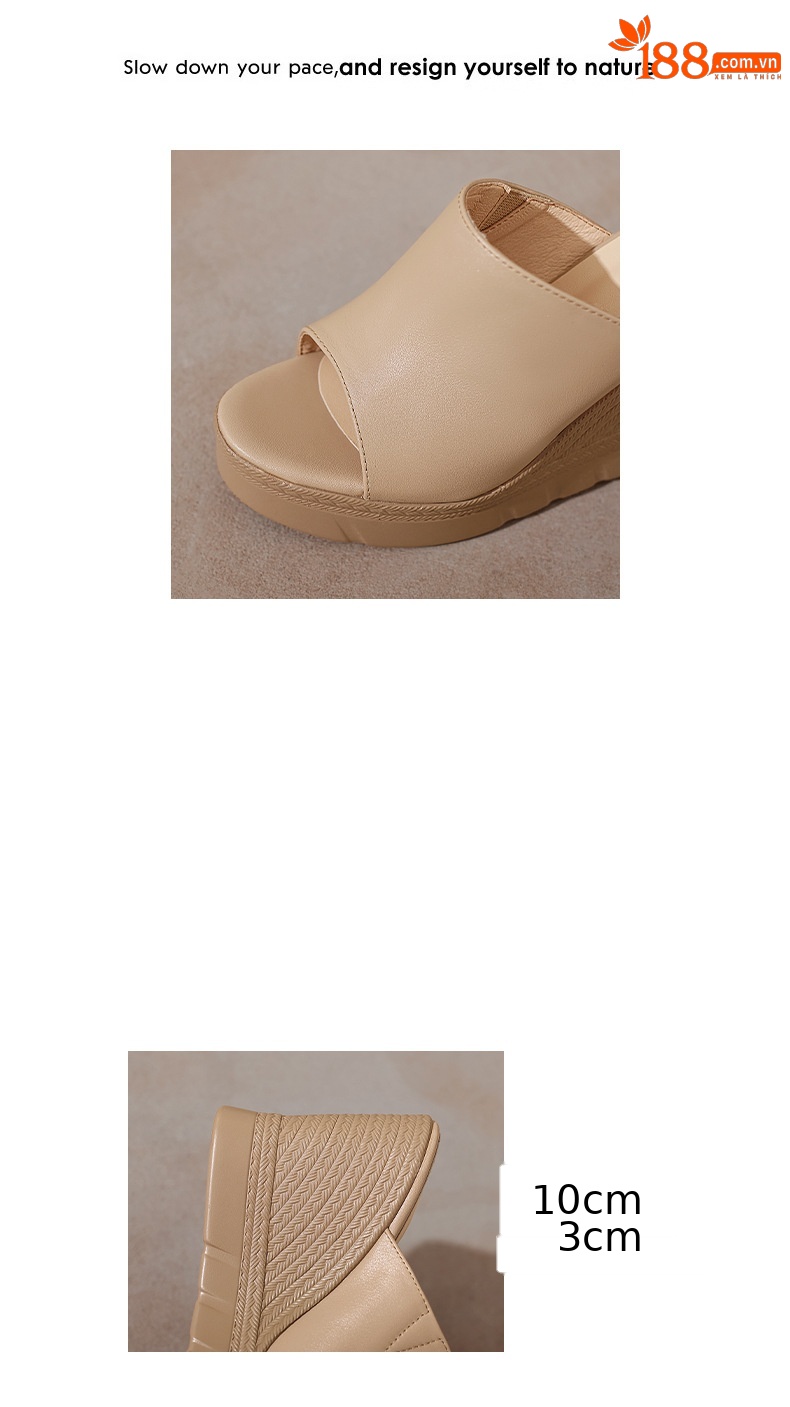Sandal cao gót nữ hở mũi đế dày 10 cm — đen chi tiết 2