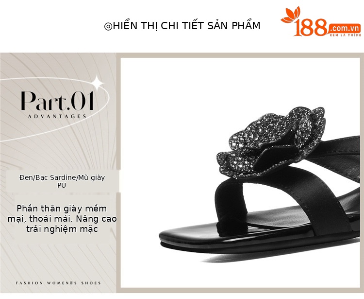 Sandal cao gót nữ hở mũi phong cách Pháp gót 9 cm mùa hè 2026 — 6145 Da đen, 6145 Bạc chi tiết 5