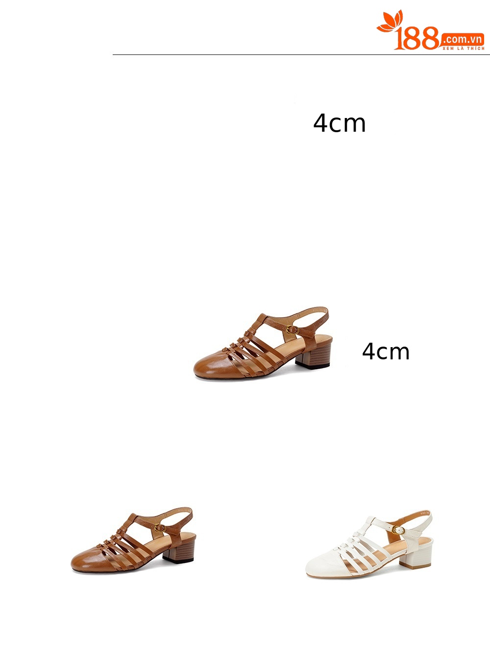 Sandal nữ cổ điển mũi nhọn quai T khóa, gót 5 cm, da cừu mềm — màu trắng ngà chi tiết 3