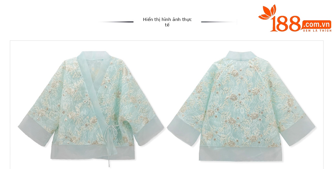 Bộ áo khoác ngoài và đầm dây phong cách Tân Trung Hoa thêu hoa sequin nặng — bộ đồ, đầm dây, áo khoác chi tiết 11