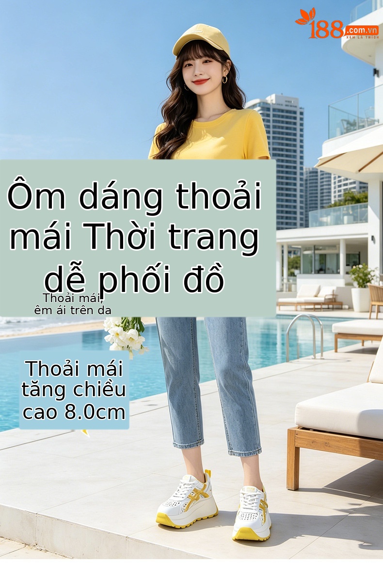Giày sneaker nữ đế dày phong cách cổ điển phối màu, đan lưới thoáng khí mùa hè — Xám 5068, Vàng 5068, Trắng 5068 chi tiết 1