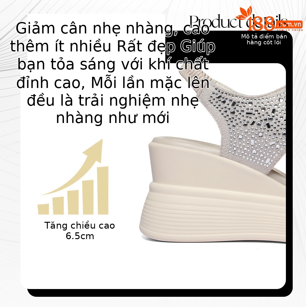 Sandal nữ đính đá đế dày mềm mại 2026 — 6144 Da đen, 6144 Màu be chi tiết 3