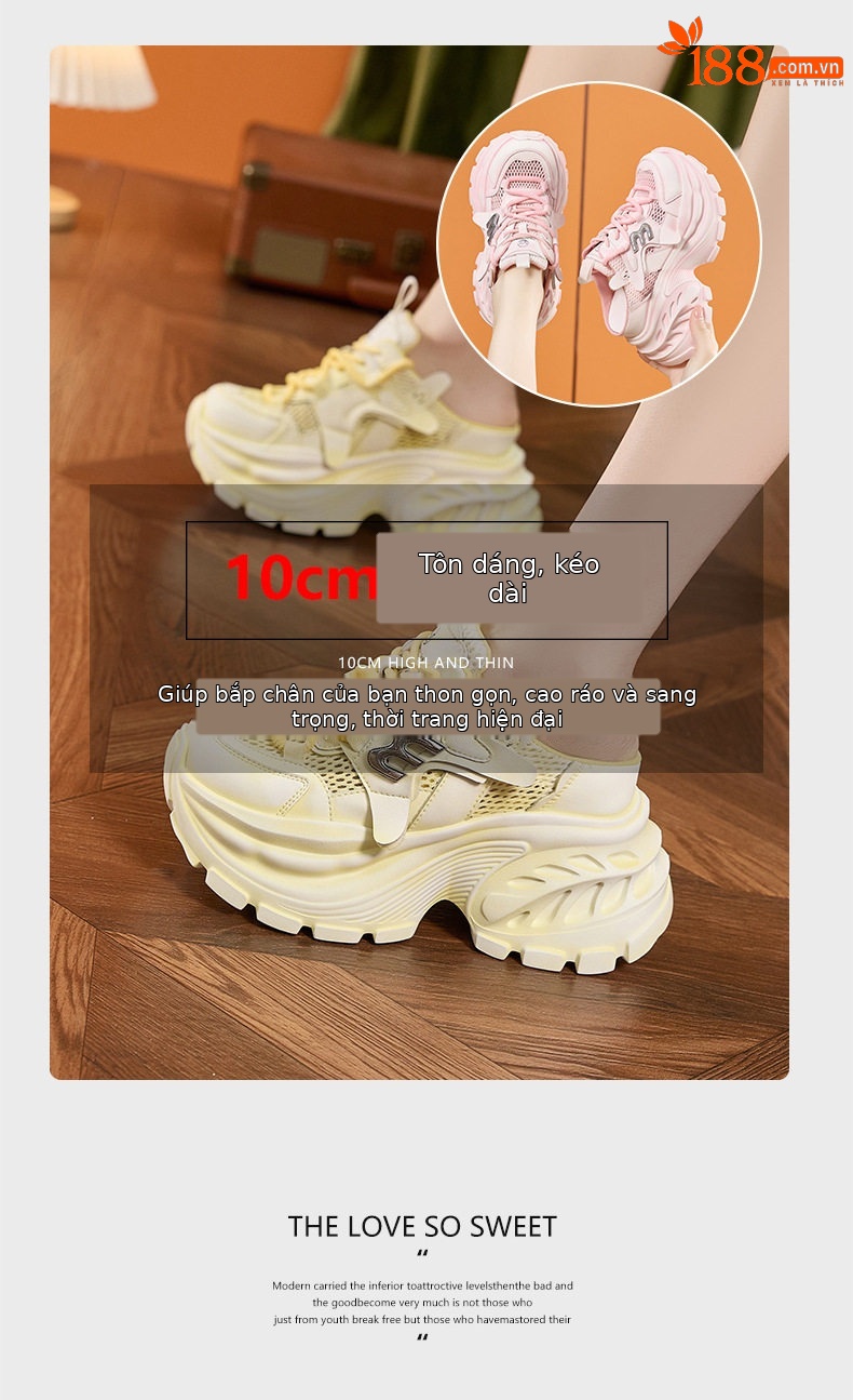 Sandal cao gót nữ hở mũi quai ngang đế dày mùa hè — Xám, Vàng, Hồng chi tiết 8