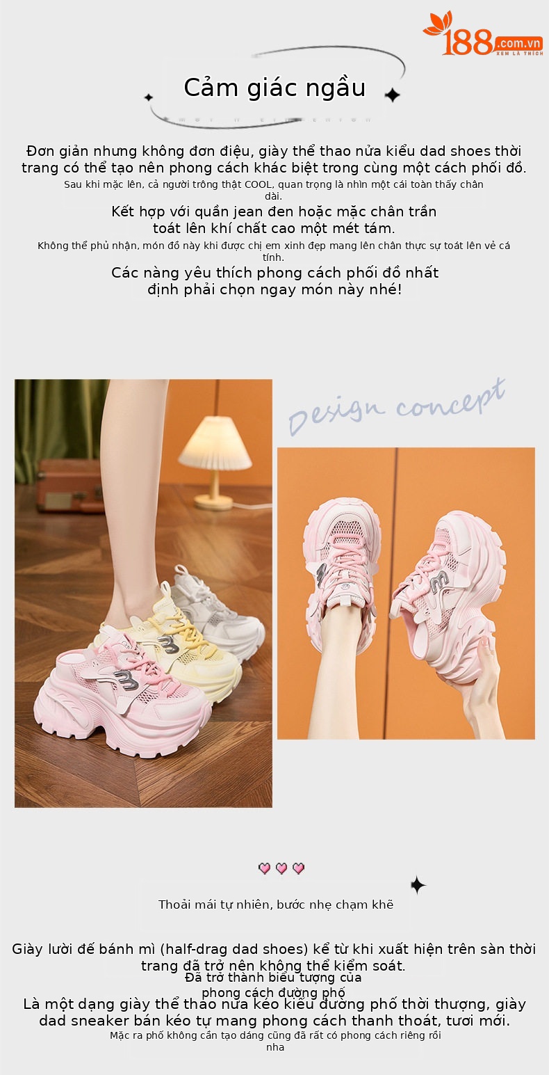Sandal cao gót nữ hở mũi quai ngang đế dày mùa hè — Xám, Vàng, Hồng chi tiết 3