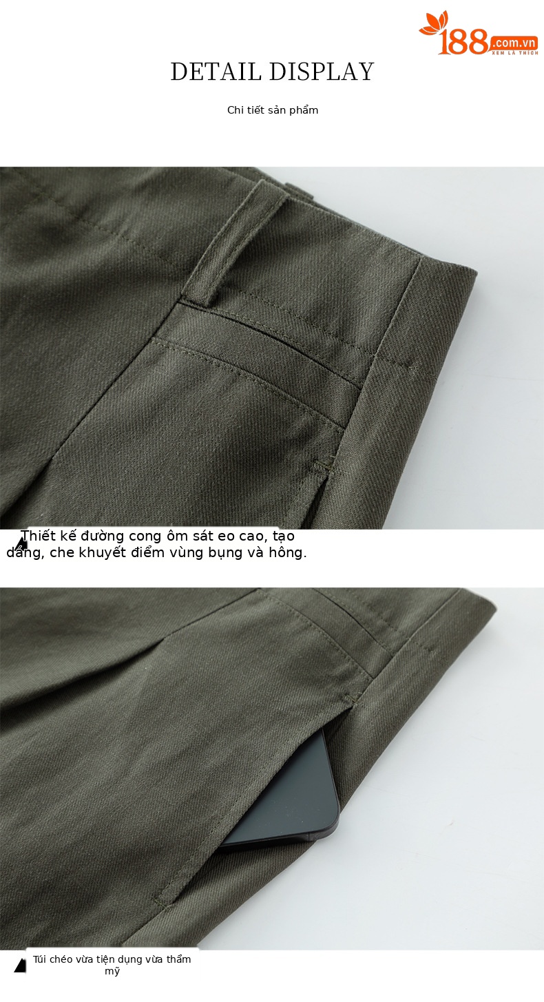 Quần culottes nữ ống rộng cạp cao vải linen phối sợi Lyocell, dáng suông rủ nhẹ, dài chạm đất — Màu sắc chi tiết 17