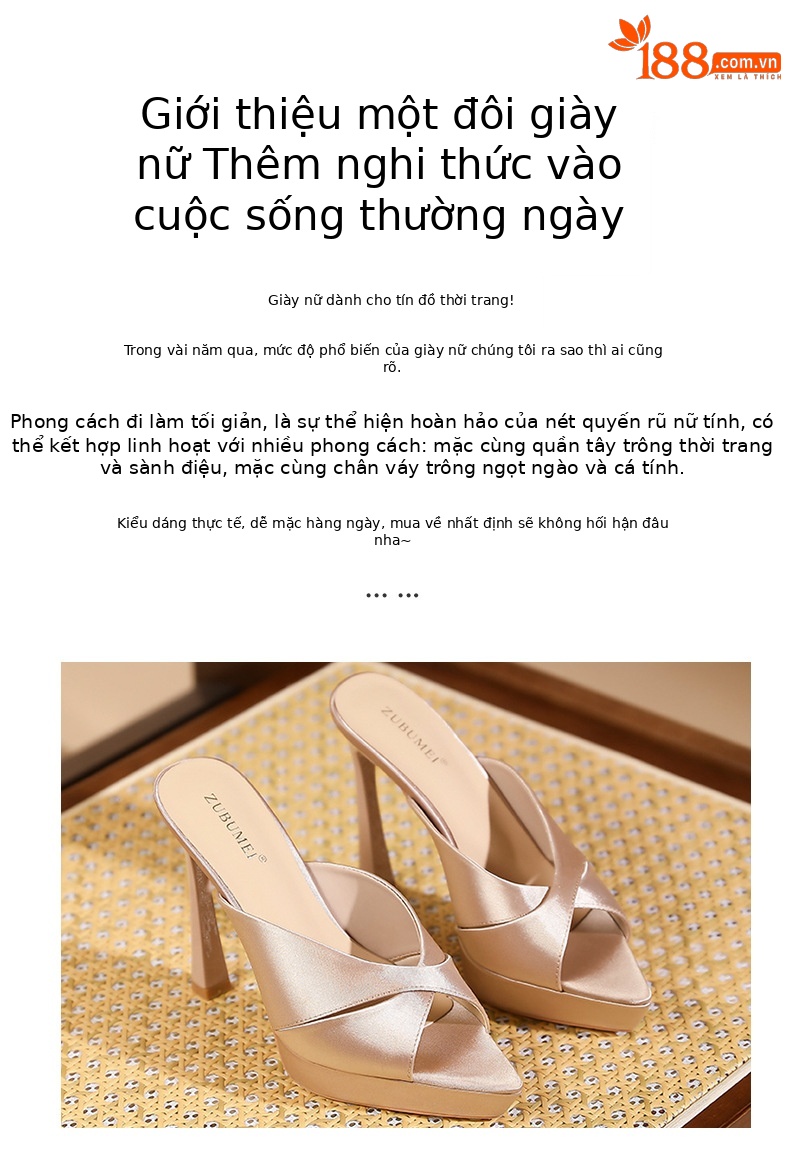 Sandal cao gót nữ mũi nhọn hở ngón, gót nhọn 9 cm, đế platform dày dáng — màu đen chi tiết 2