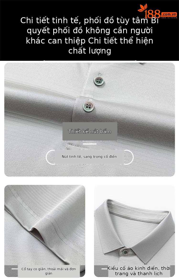 Áo thun nam tay ngắn lụa Mulberry cao cấp cổ tròn — Tây Ban Nha 9623 chi tiết 5