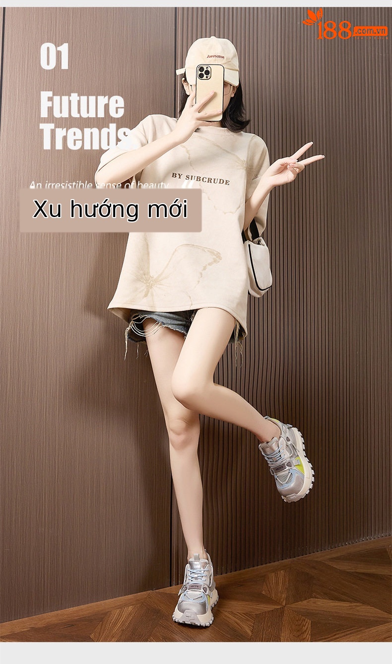 Giày sneaker nữ chạy bộ mesh thoáng khí đế dày Dexun 2026 — Lưới đơn hồng, Lưới đơn xanh, Lưới đơn xám chi tiết 2