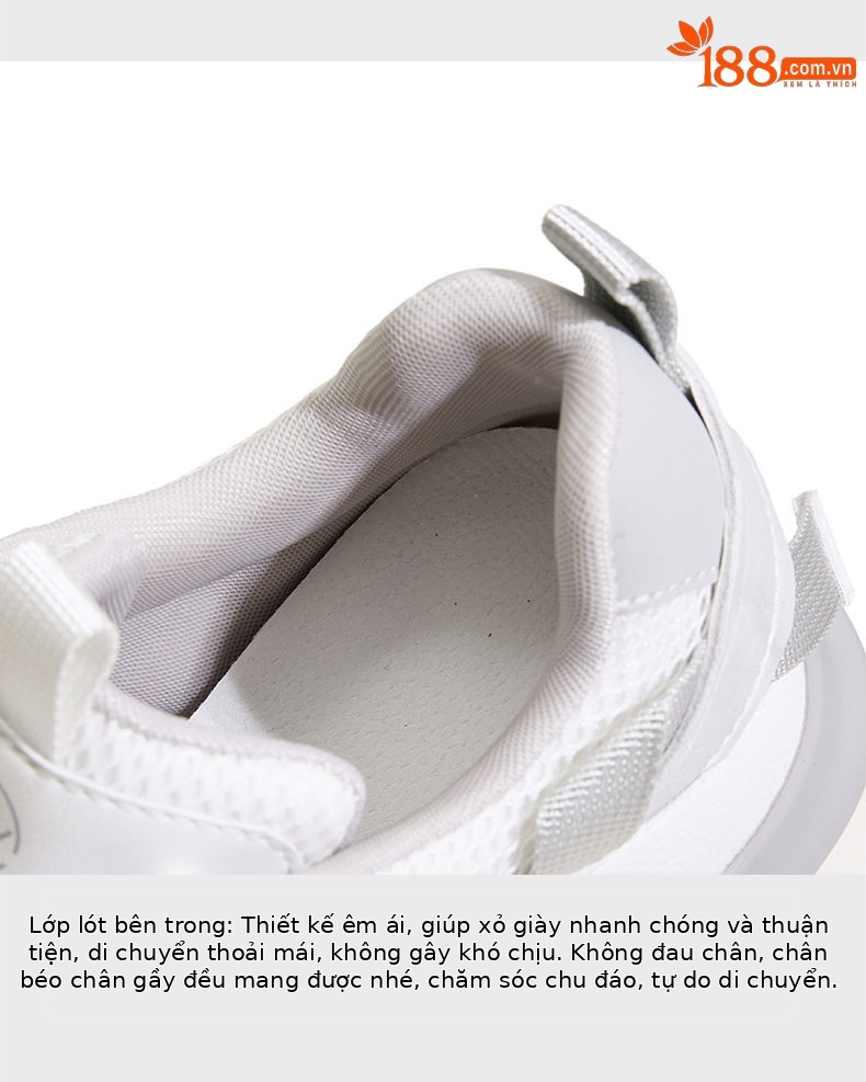 Giày sneaker nữ chạy bộ mesh thoáng khí đế dày Dexun 2026 — Lưới đơn hồng, Lưới đơn xanh, Lưới đơn xám chi tiết 8
