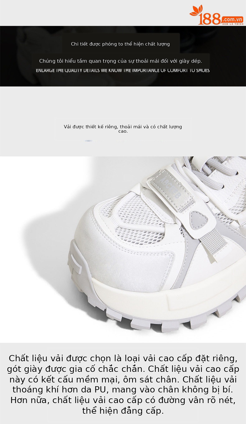 Giày sneaker nữ chạy bộ mesh thoáng khí đế dày Dexun 2026 — Lưới đơn hồng, Lưới đơn xanh, Lưới đơn xám chi tiết 6