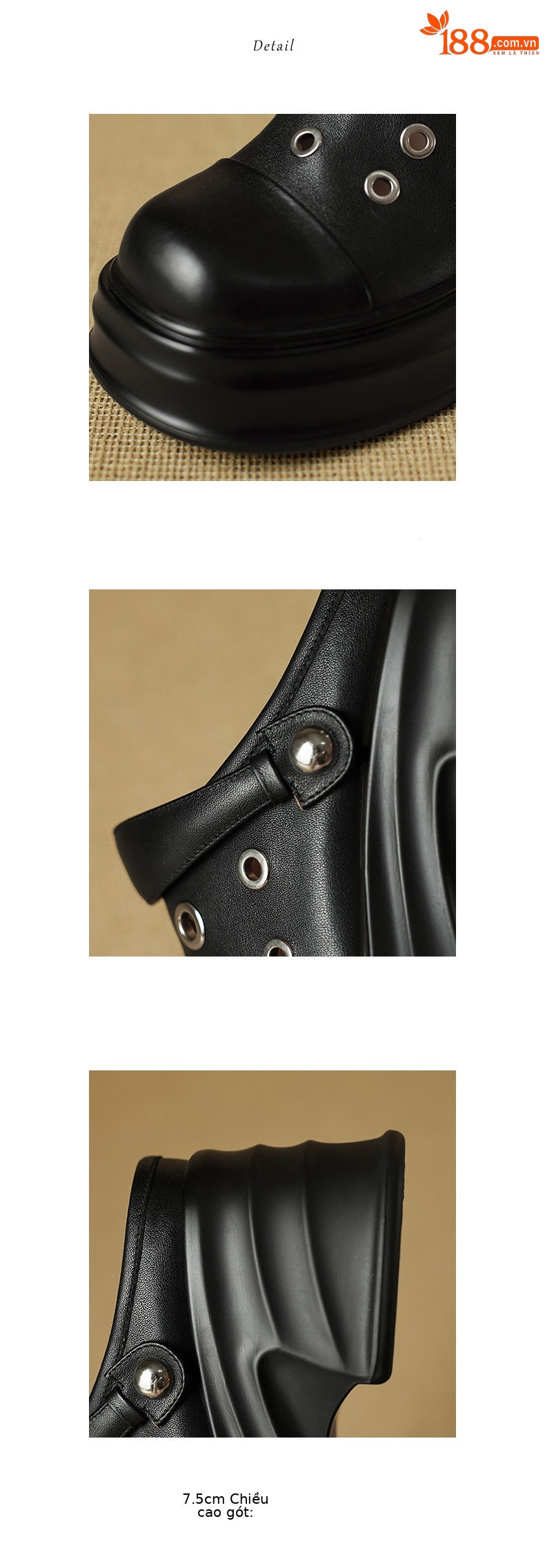 Dép sandal nữ mũi nhọn quai chữ V đế dày gót cao 9 cm — màu trắng ngà chi tiết 12