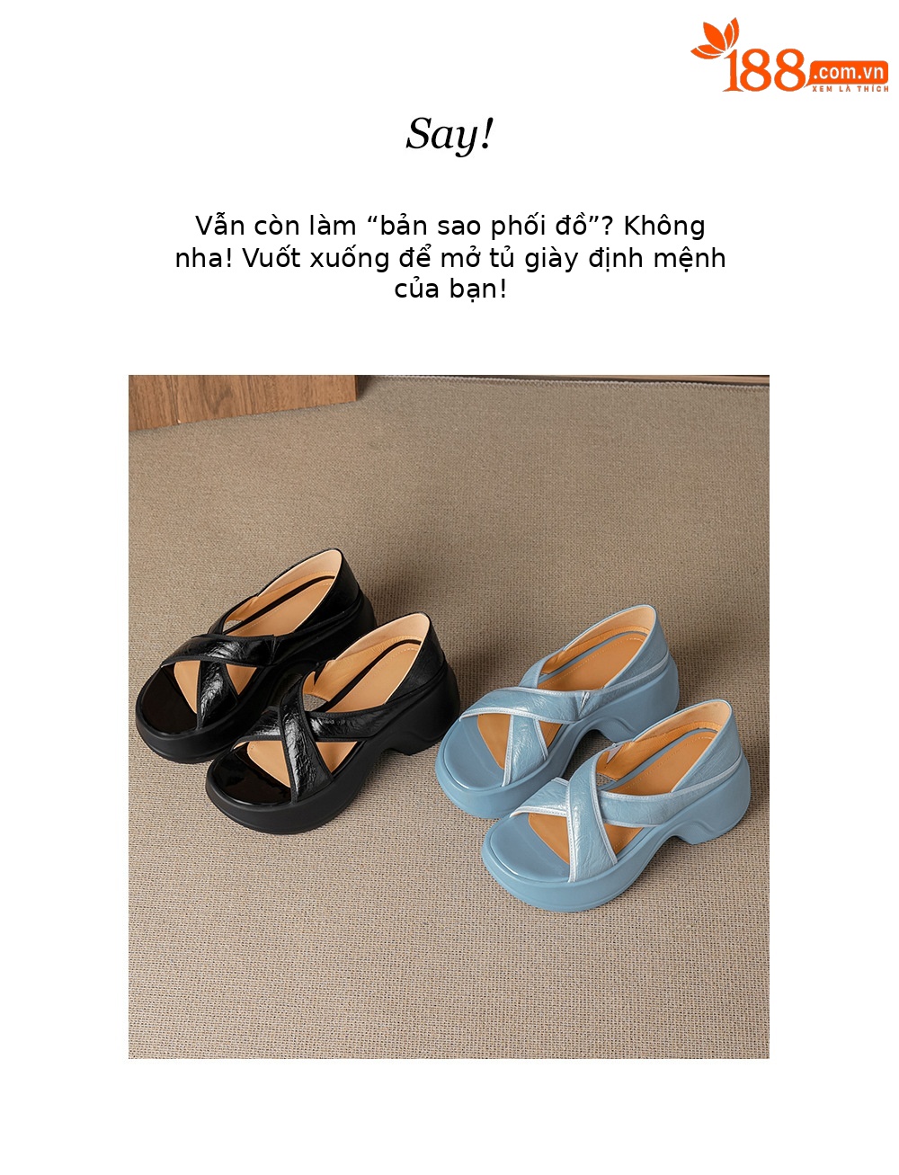 Sandal nữ đế xuồng cao gót 6cm mũi hở phong cách La Mã da thật — màu đen, màu xanh hồ chi tiết 2