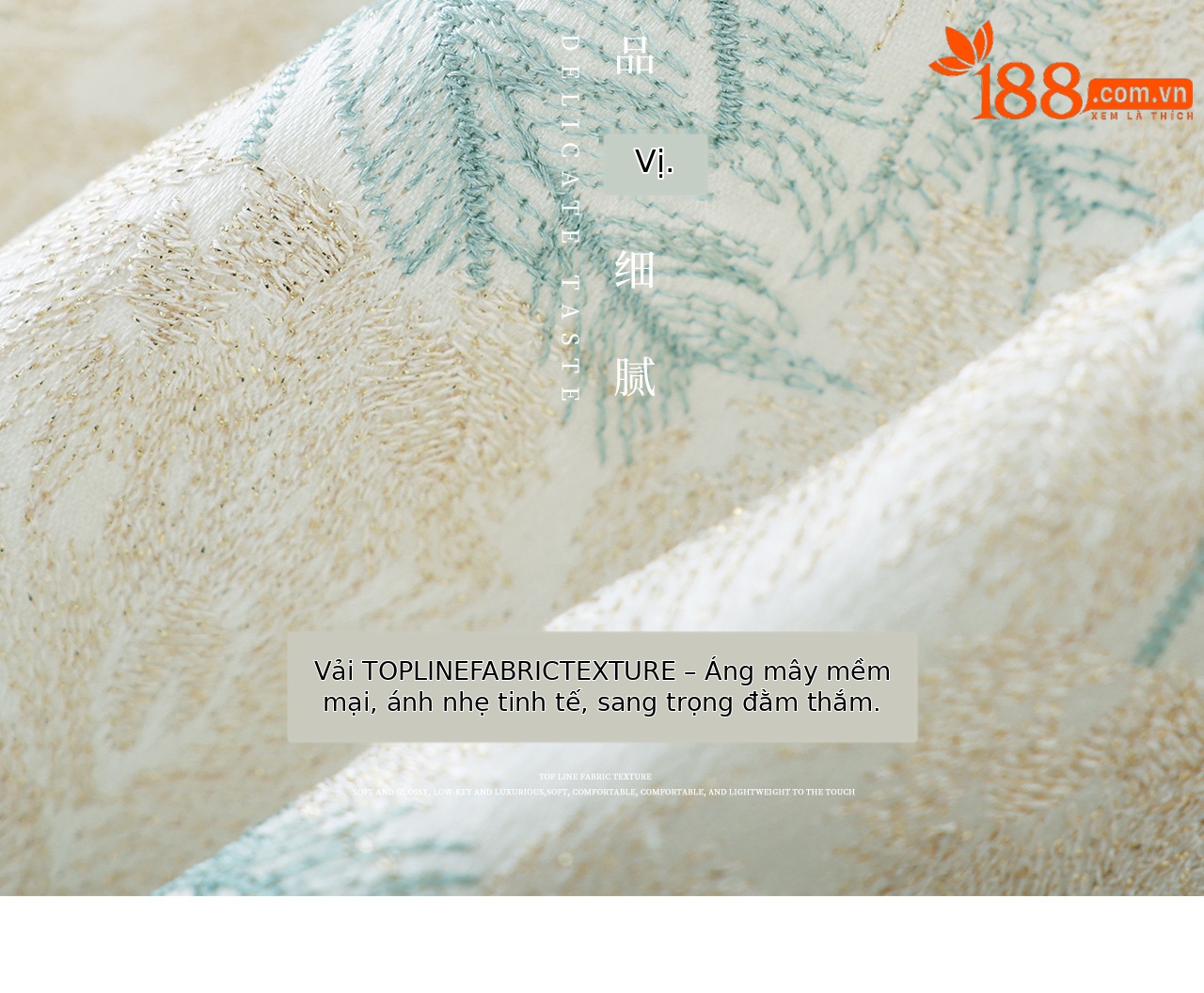 Đầm suông nữ midi dệt satin thêu jacquard tay ngắn — xanh lam chi tiết 6