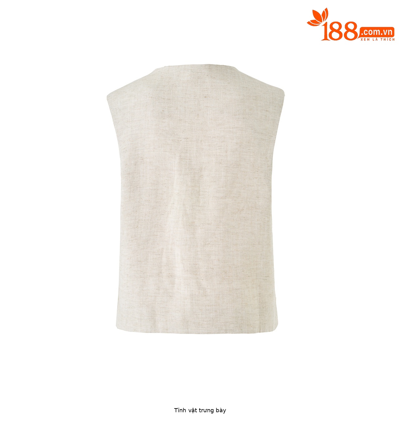 Áo khoác gile không tay cổ chữ V phối lớp phong cách cổ điển chất liệu vải lanh pha sợi Tencel — Màu cà phê chi tiết 27