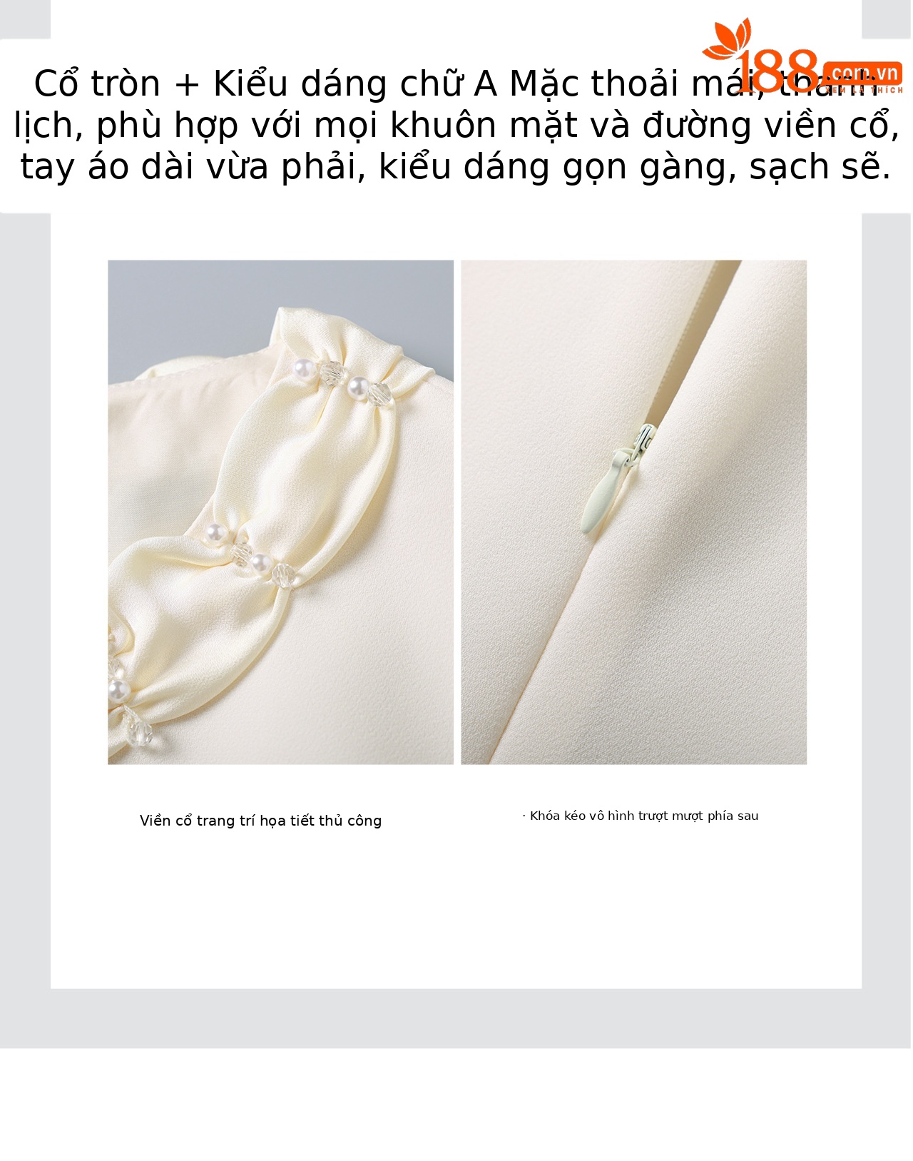Đầm suông midi cổ điển Pháp đính cườm, phối màu tương phản — màu đen chi tiết 9