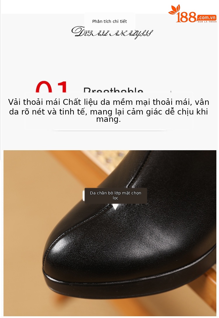 Mule nữ da thật mũi nhọn gót chéo 5 cm, phong cách Hàn Quốc 2026 — màu đen, màu trắng chi tiết 5