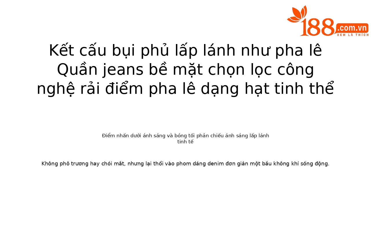 Quần jean nữ ống rộng cạp cao chất cotton mài trắng phối sequin bướm — xanh lam chi tiết 8