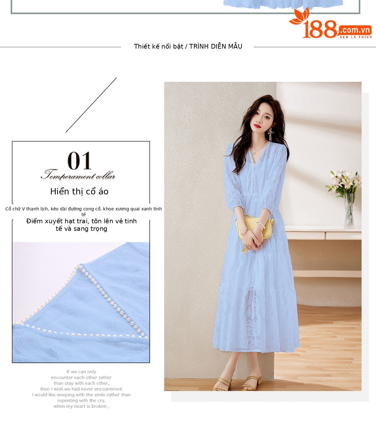 Đầm maxi nữ cổ V thắt eo dáng dài thanh lịch NY1608 — xanh lam, màu tím, màu vàng chi tiết 4
